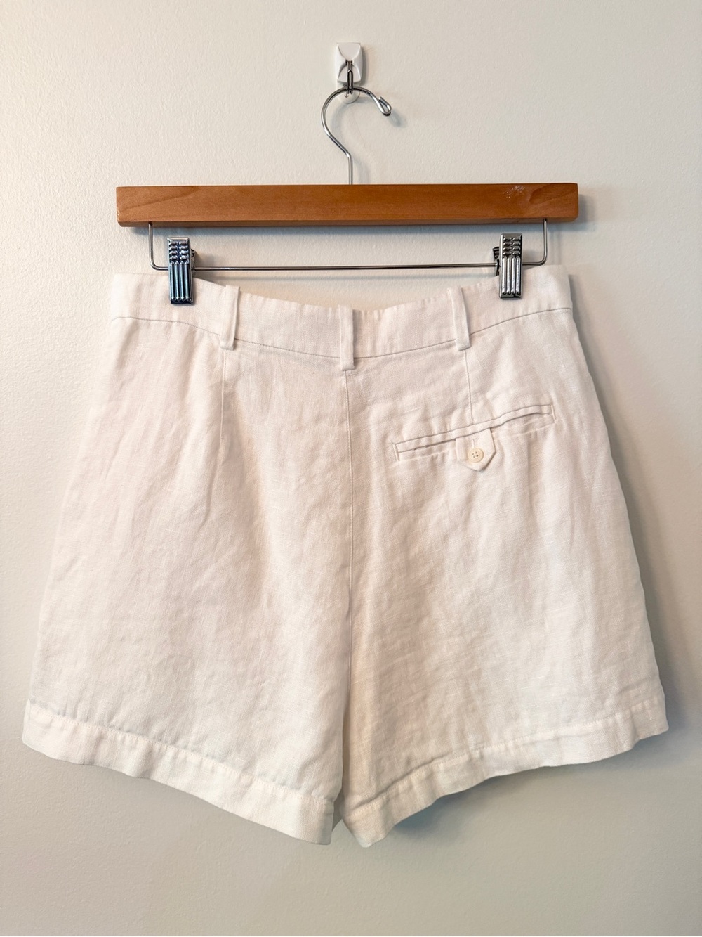 & Other Stories Linen Tailored Shorts White Size 6 - Picture 2 of 8